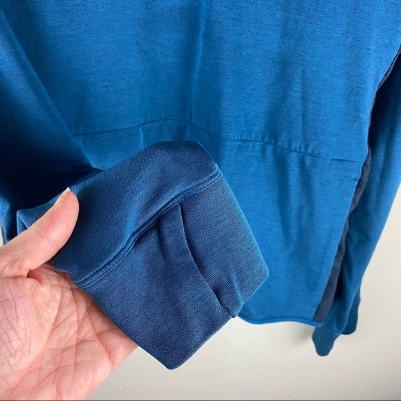 Nike: Dri-Fit Men's Running Athletic 1/4 Zip Up Hooded Pullover Shirt Blue Small - Picture 2 of 9